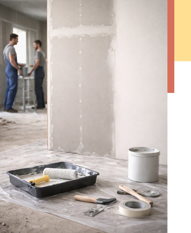 Покраска перегородок из гипсокартона в волжском от 4559 руб. под ключ | ОТДЕЛОЧНИК-Влж