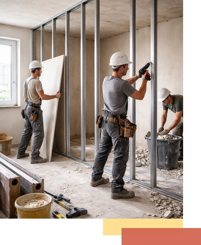 Перенос гипсокартонной перегородки в волжском профессионально и быстро