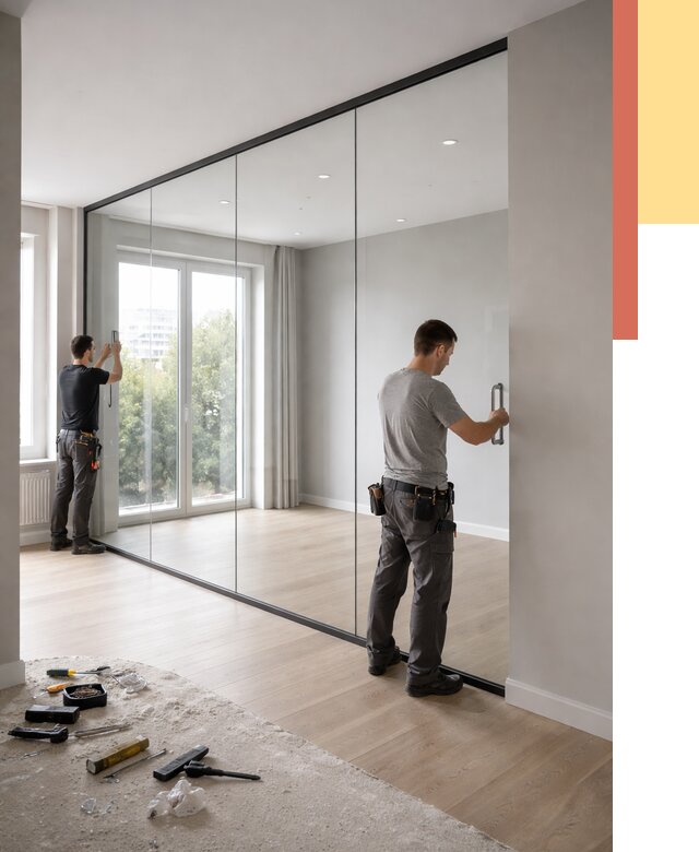 Изготовление стеклянных перегородок в волжском от 12511 руб. под ключ | ОТДЕЛОЧНИК-Влж