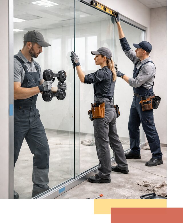 Профессиональный монтаж стеклянных перегородок в волжском