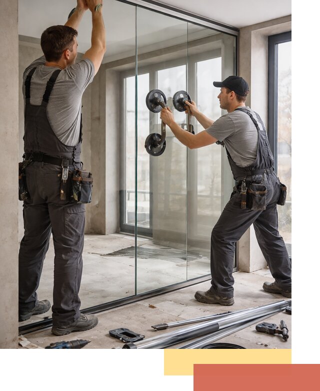 Цельностеклянные перегородки под ключ в волжском