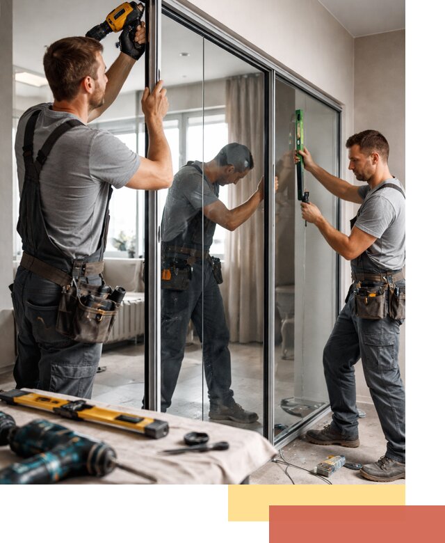 Каркасные стеклянные перегородки под ключ в волжском