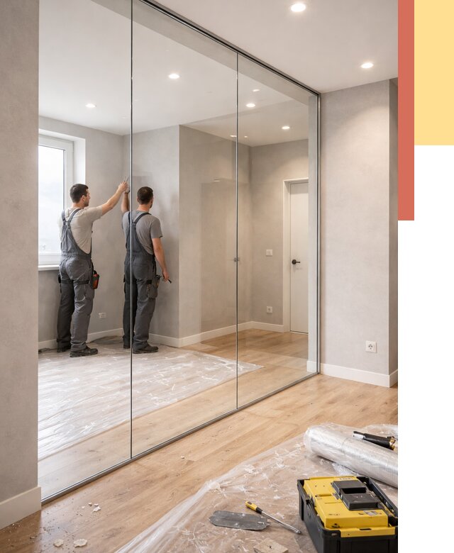 Безрамные стеклянные перегородки в волжском — монтаж от 9624 руб. | ОТДЕЛОЧНИК-Влж