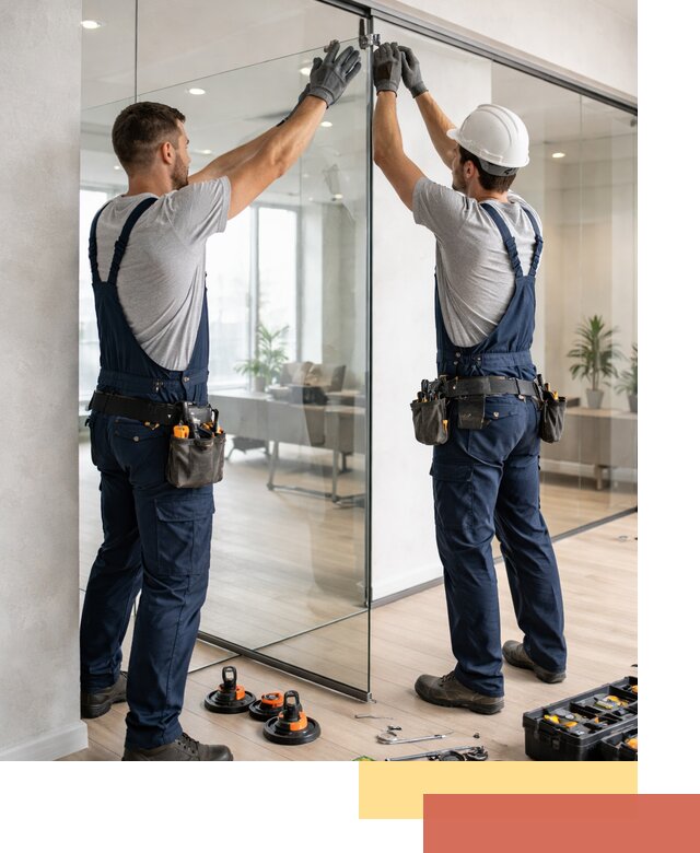 Безрамные стеклянные перегородки под ключ в волжском