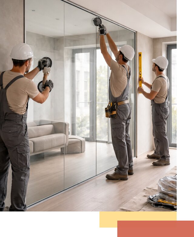 Перегородки из закаленного стекла в волжском для офисов и квартир