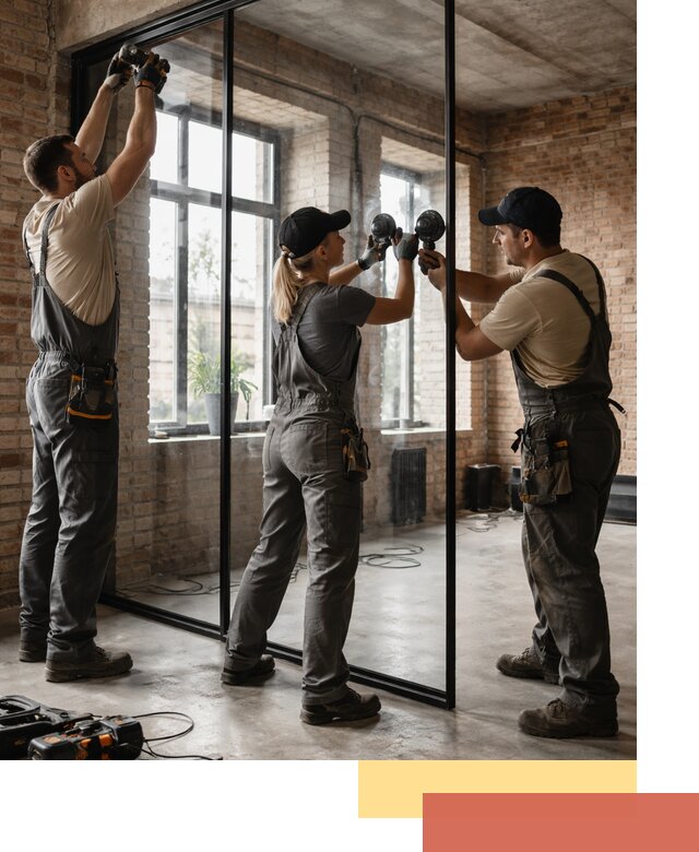 Стеклянные перегородки лофт — изготовление и монтаж в волжском