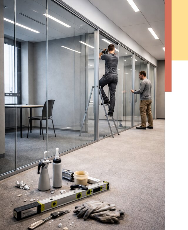 Стеклянные офисные перегородки в волжском от 8611 руб. — монтаж и установка | ОТДЕЛОЧНИК-Влж