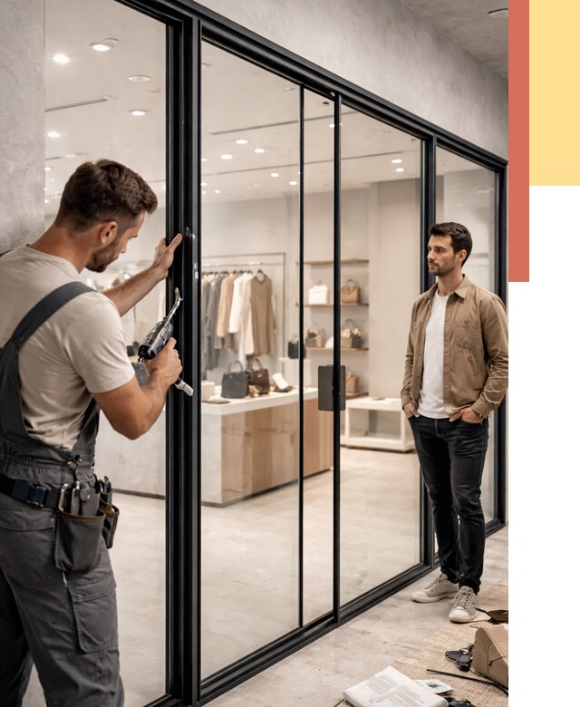 Стеклянные перегородки для магазинов в волжском от 8307 руб. под ключ | ОТДЕЛОЧНИК-Влж