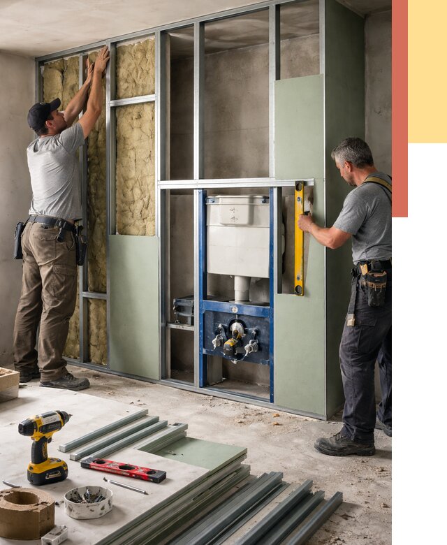 Установка сантехнических перегородок в волжском от 8611 руб. | ОТДЕЛОЧНИК-Влж