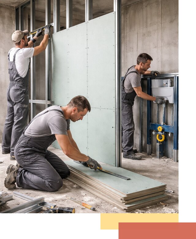 Монтаж и ремонт сантехнических перегородок в волжском