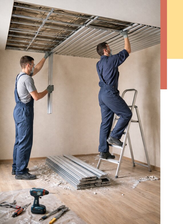 Демонтаж реечного потолка в волжском от 4559 руб. быстро и недорого | ОТДЕЛОЧНИК-Влж