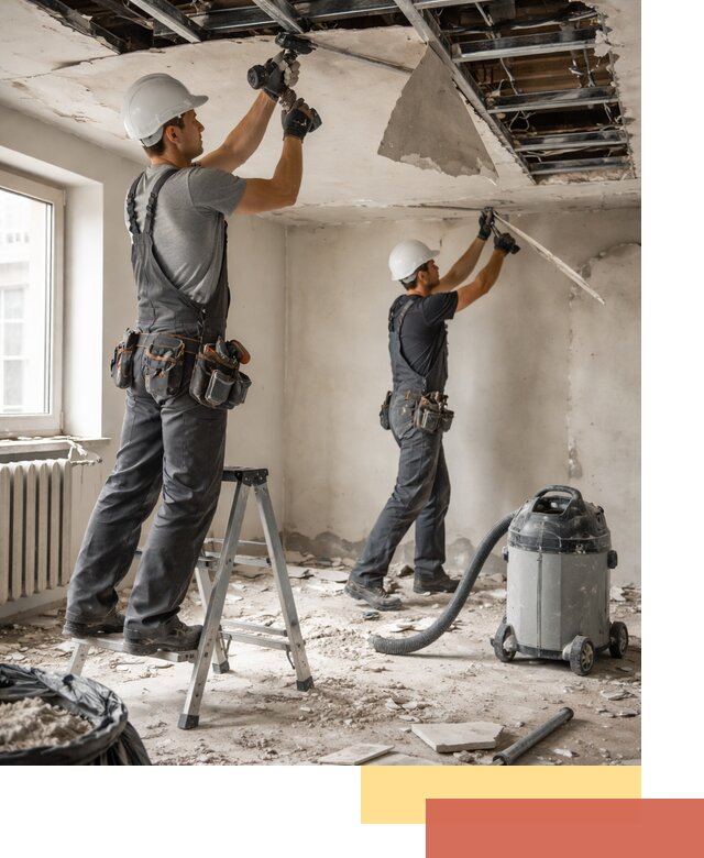 Демонтаж гипсокартонного потолка в волжском быстро и аккуратно