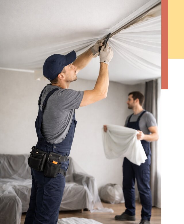 Демонтаж натяжного потолка в волжском от 4559 руб. — снятие и разбор под ключ | ОТДЕЛОЧНИК-Влж