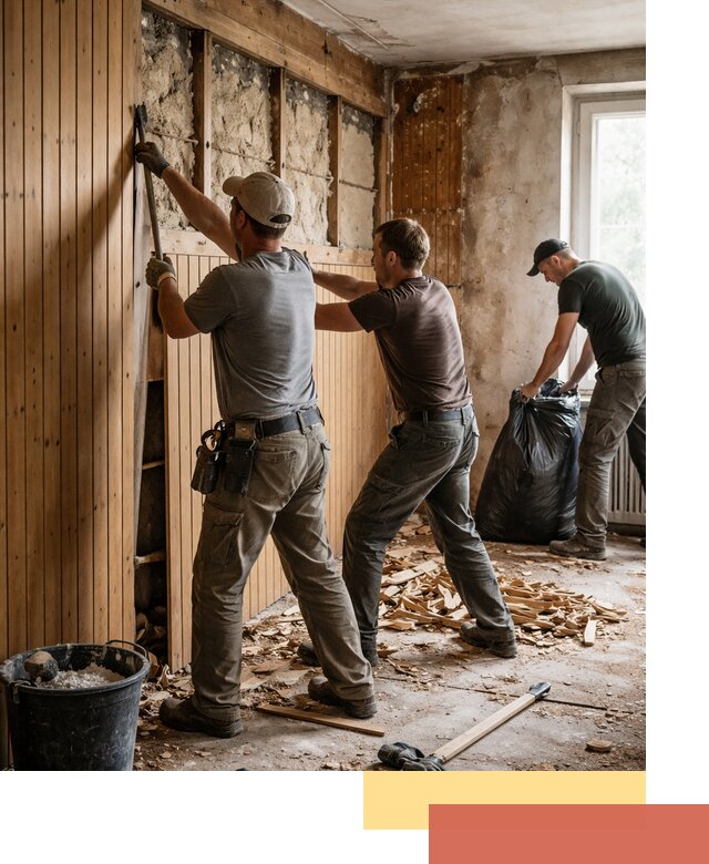 Демонтаж вагонки и вывоз материалов в волжском