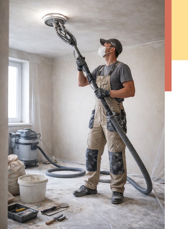 Шлифовка потолка в волжском от 3546 руб. — услуги шлифования потолка | ОТДЕЛОЧНИК-Влж