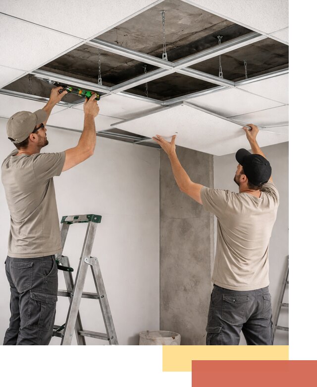 Монтаж потолка Армстронг под ключ в волжском