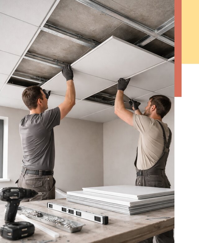 Монтаж кассетного потолка в волжском от 4559 руб/м2 — установка и сборка | ОТДЕЛОЧНИК-Влж