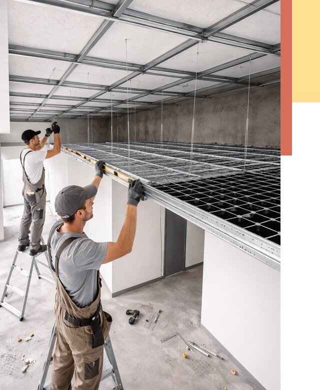 Монтаж потолка грильято в волжском от 456 руб./м² — быстрая сборка под ключ | ОТДЕЛОЧНИК-Влж