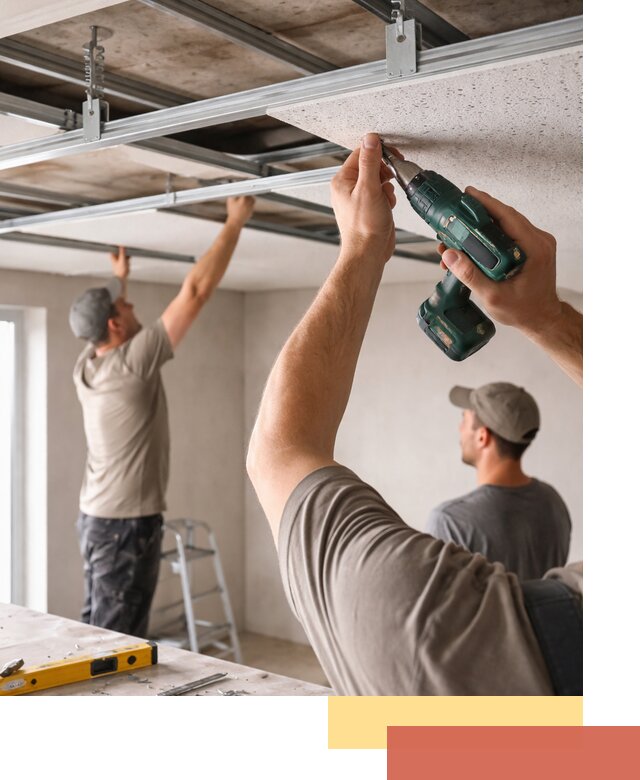 Монтаж акустического потолка в волжском под ключ