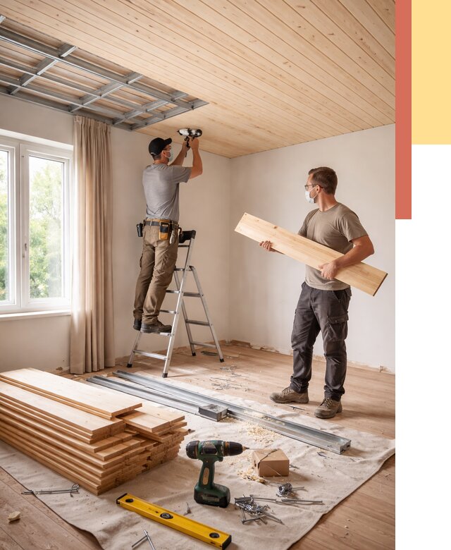 Монтаж потолка из вагонки в волжском от 6585 руб. | Быстро и недорого — ОТДЕЛОЧНИК-Влж