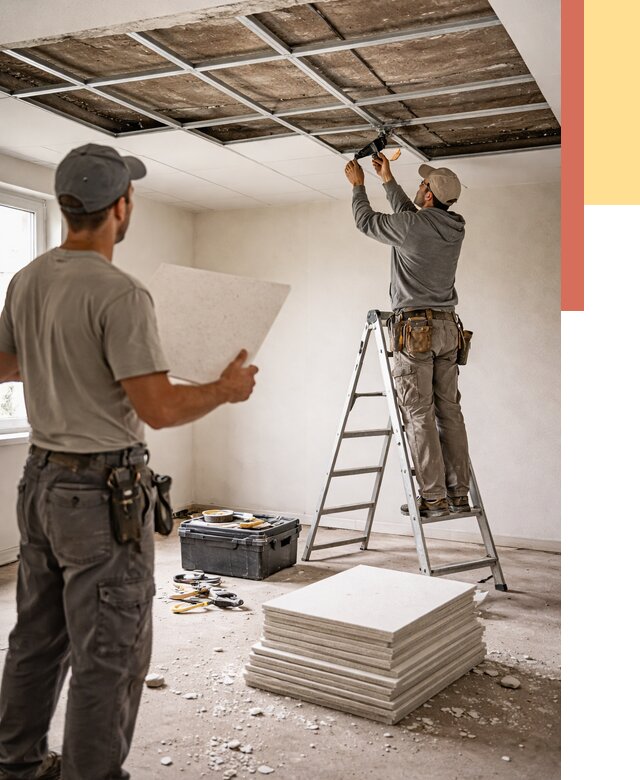 Замена плит подвесного потолка в волжском от 1773 руб. быстро и недорого | ОТДЕЛОЧНИК-Влж