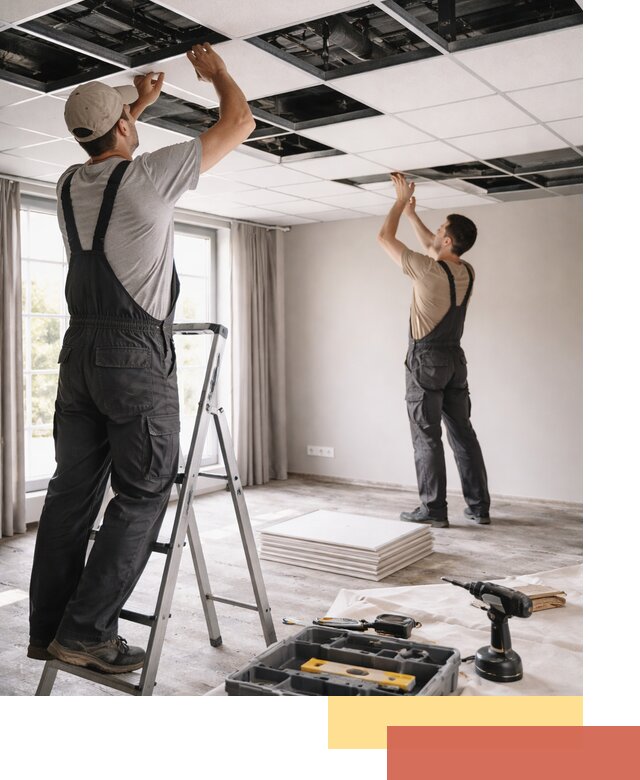 Замена плит подвесного потолка в волжском быстро и качественно