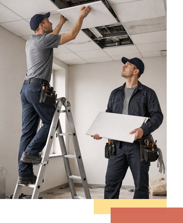 Обслуживание подвесного потолка в волжском — ремонт и чистка