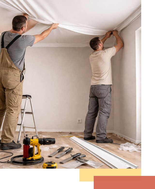 Монтаж ПВХ натяжного потолка в волжском качественно и быстро