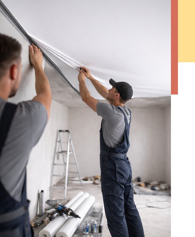 Монтаж матового натяжного потолка в волжском от 4559 руб./м² — быстро и недорого | ОТДЕЛОЧНИК-Влж