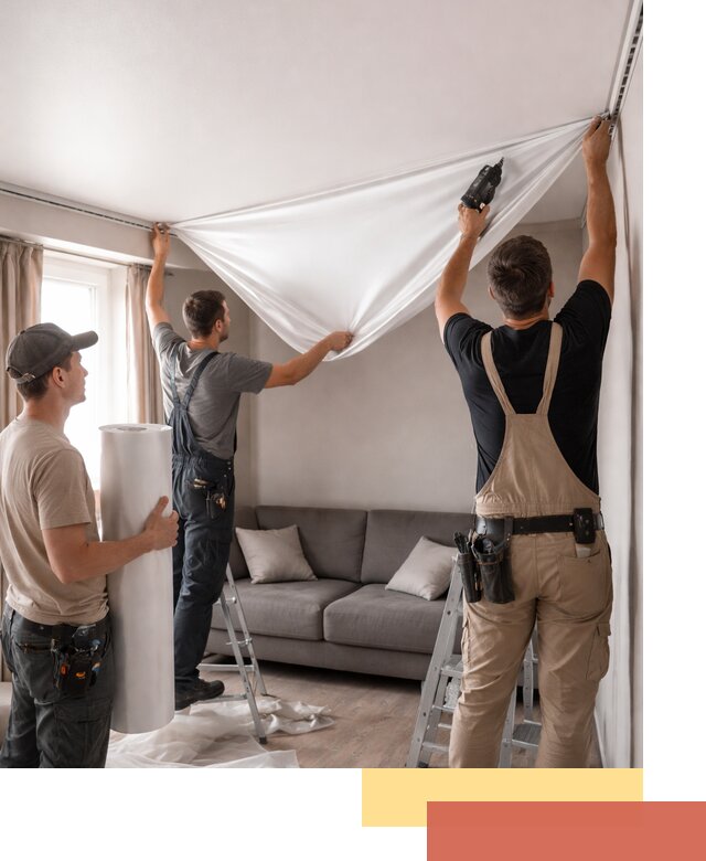 Монтаж сатинового натяжного потолка в волжском качественно и быстро