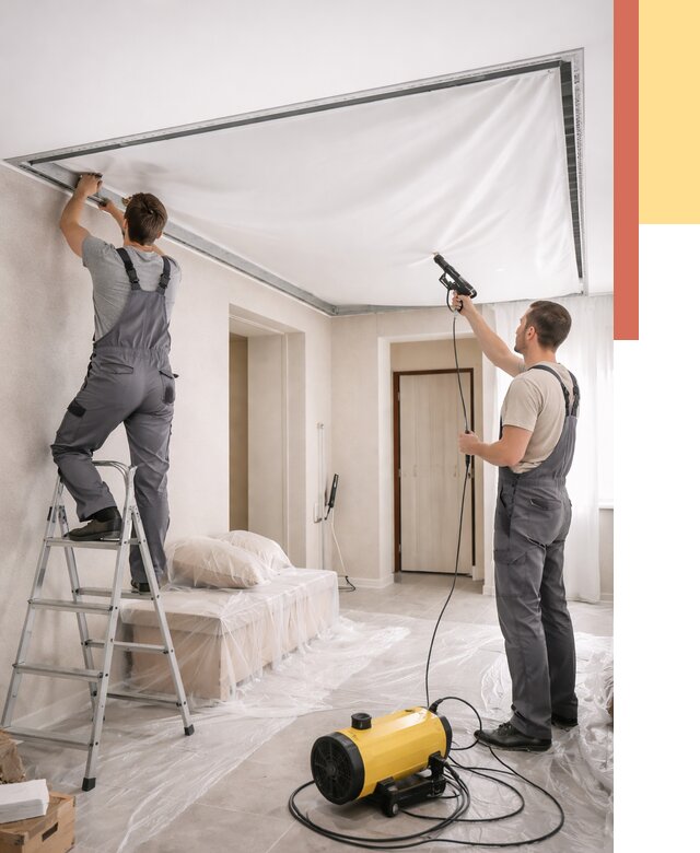 Монтаж натяжного потолка в прихожей в волжском от 2684 руб. под ключ | ОТДЕЛОЧНИК-Влж