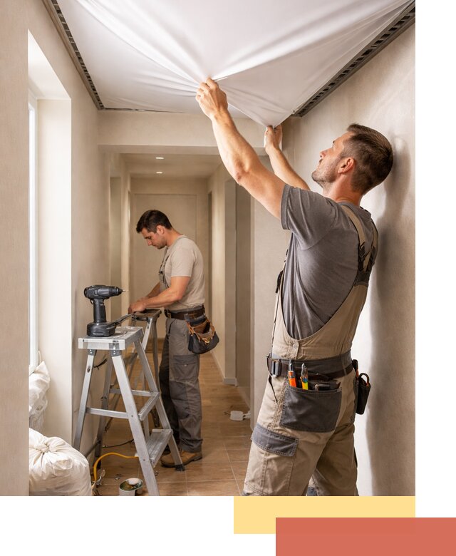 Монтаж натяжного потолка в прихожей в волжском