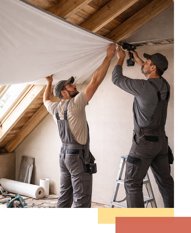 Монтаж натяжного потолка в мансарде в волжском