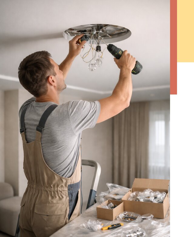 Установка люстры в натяжной потолок в волжском от 1216 руб. | Быстро и недорого — ОТДЕЛОЧНИК-Влж