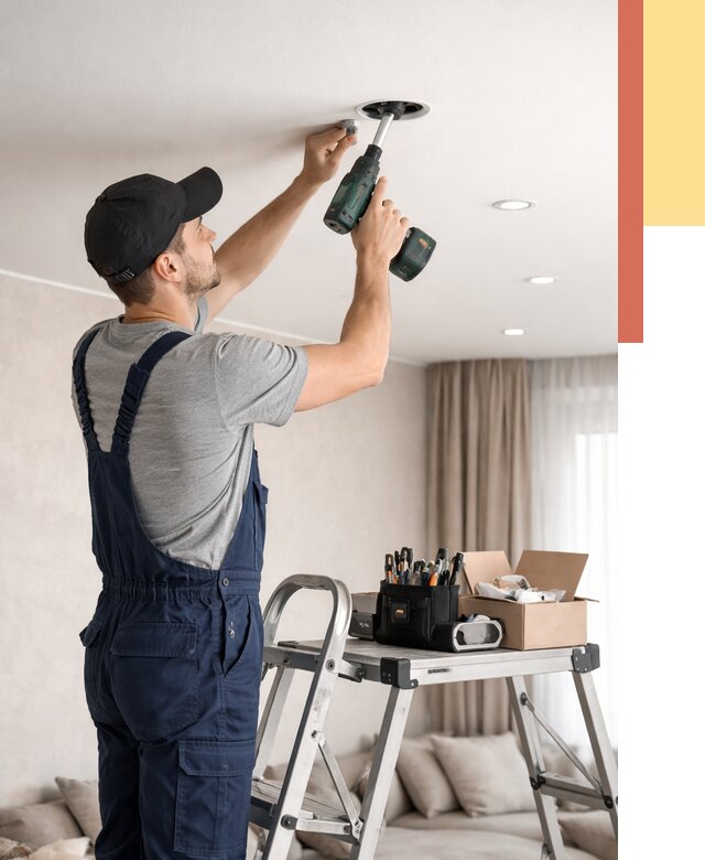 Установка и монтаж точечных светильников в натяжной потолок в волжском от 1823 руб. | ОТДЕЛОЧНИК-Влж