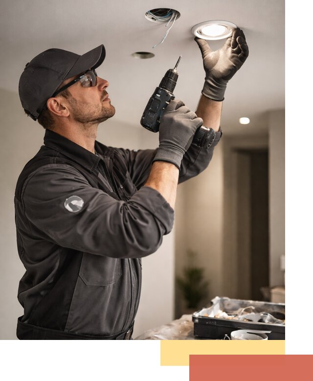 Установка точечных светильников в натяжной потолок в волжском