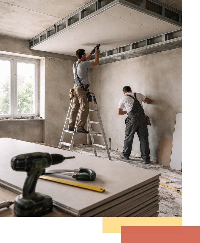 Двухуровневый потолок из гипсокартона в волжском