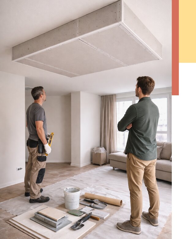 Короб на потолке из гипсокартона в волжском от 2229 руб. — монтаж и услуги под ключ | ОТДЕЛОЧНИК-Влж