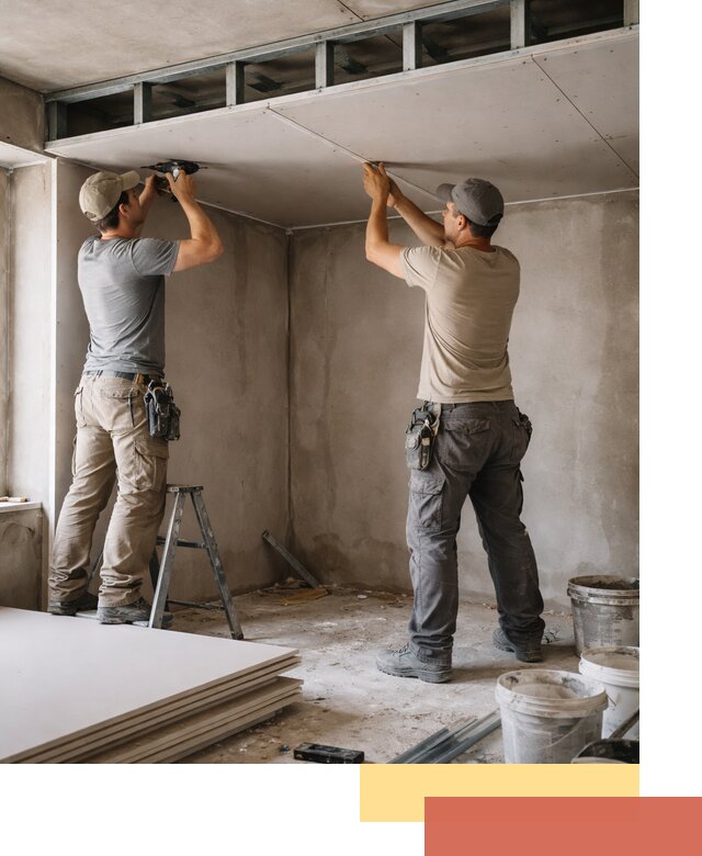 Короб из гипсокартона на потолке под ключ в волжском