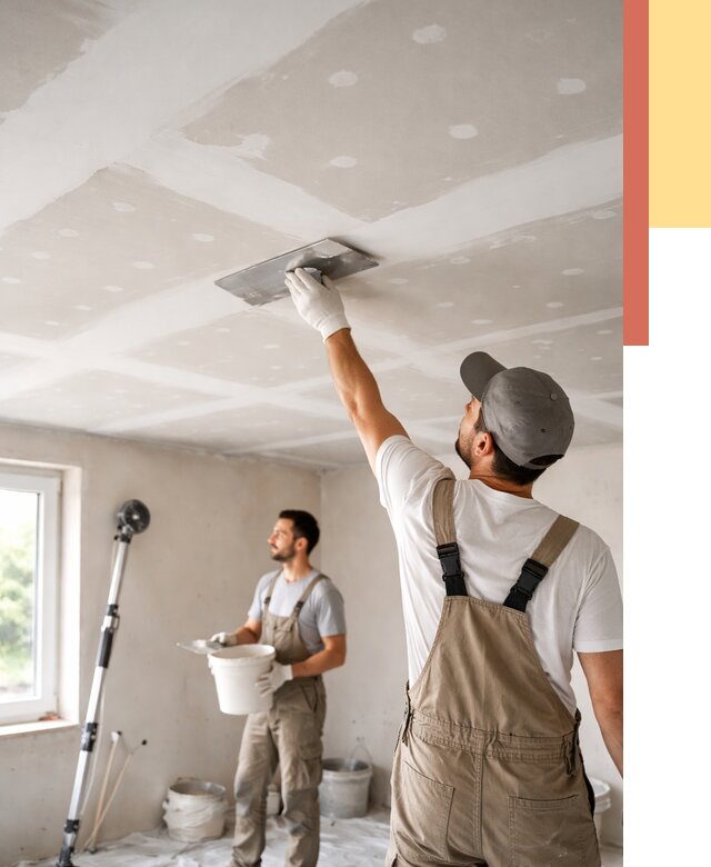 Шпаклевка потолка из гипсокартона в волжском от 3242 руб./м2 — услуги под ключ | ОТДЕЛОЧНИК-Влж