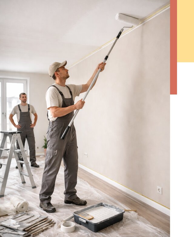 Покраска потолка из гипсокартона в волжском от 4559 руб./м2 — услуги под ключ | ОТДЕЛОЧНИК-Влж