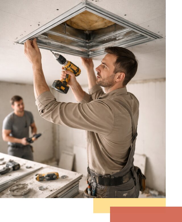 Монтаж люка в потолок из ГКЛ в волжском