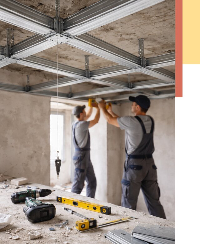 Монтаж каркаса потолка из профиля в волжском от 4559 руб. — услуги ОТДЕЛОЧНИК-Влж