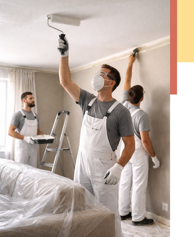 Покраска потолка водоэмельсионной краской в волжском от 2229 руб/м² — услуги под ключ | ОТДЕЛОЧНИК-Влж