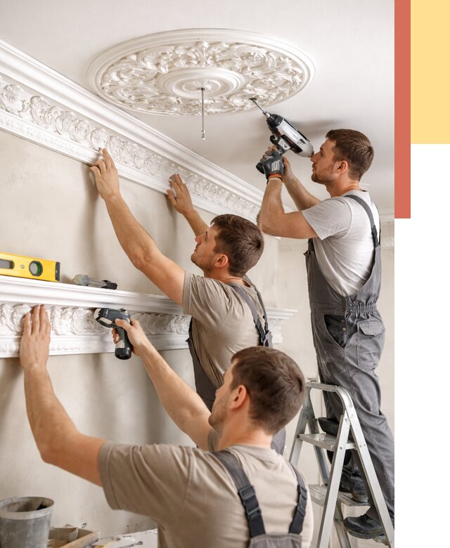 Монтаж лепнины на потолок в волжском от 3242 руб. быстро и недорого | ОТДЕЛОЧНИК-Влж