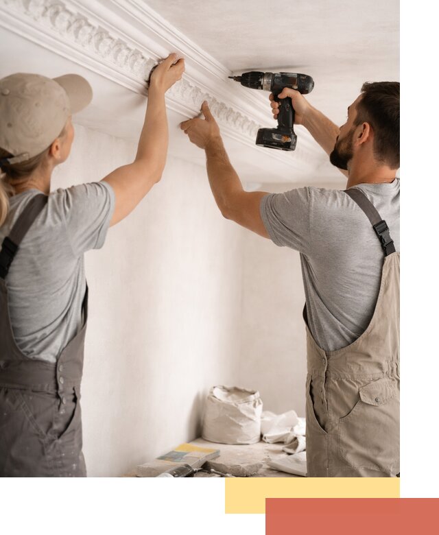 Профессиональный монтаж лепнины на потолок в волжском