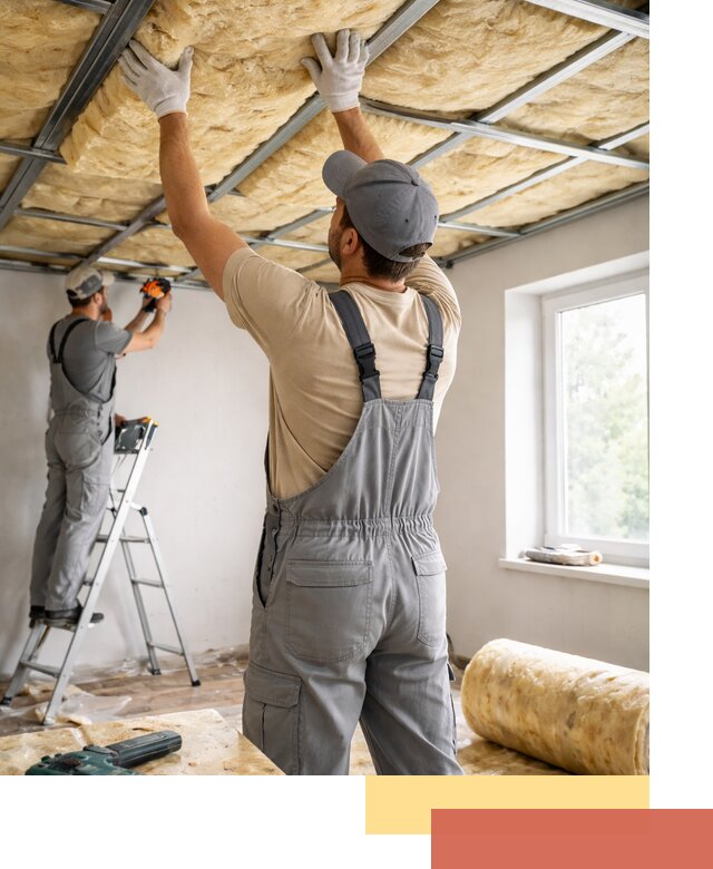 Утепление потолка под ключ в волжском качественно и быстро