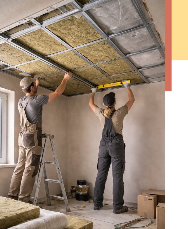 Шумоизоляция потолка в волжском от 1266 руб. под ключ — услуги ОТДЕЛОЧНИК-Влж