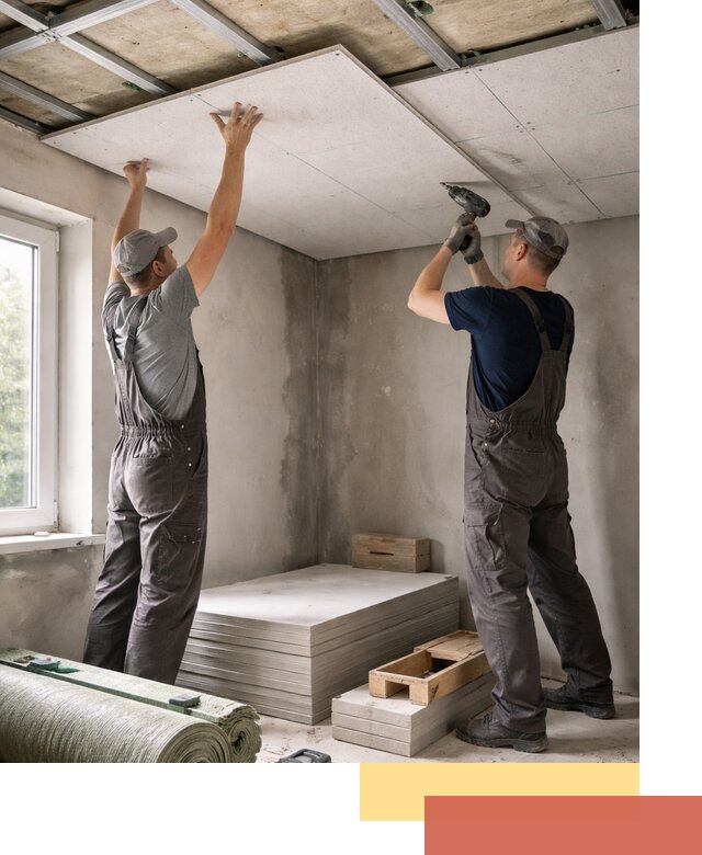 Шумоизоляция потолка панелями ЗИПС в волжском